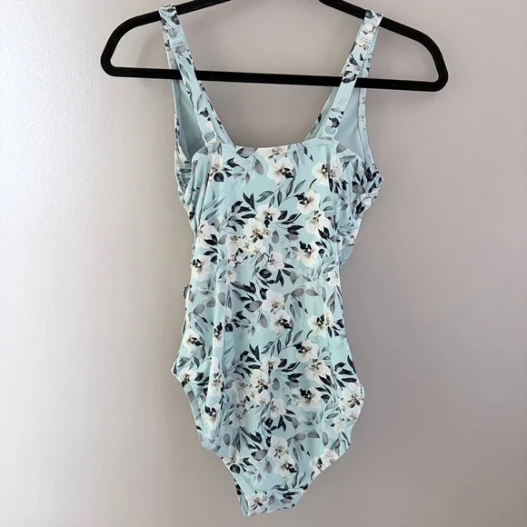 Nip Tuck Swim Floral Ruched One Piece Swimsuit Tummy Control Mint Green 6 - Picture 6 of 10